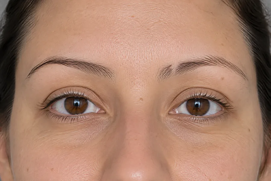 Henna brows: voor de behandeling (voorbeeldbeeld)