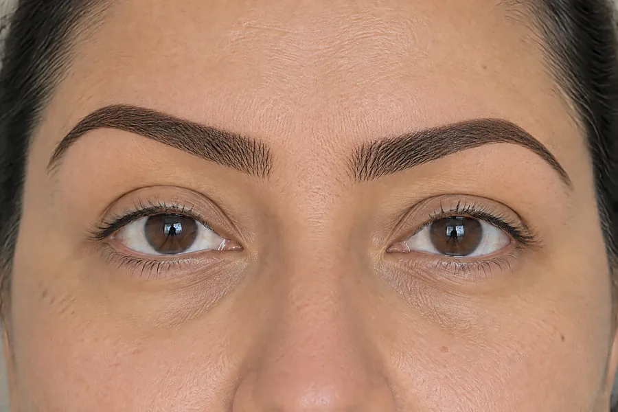Henna brows: na de behandeling (voorbeeldbeeld)
