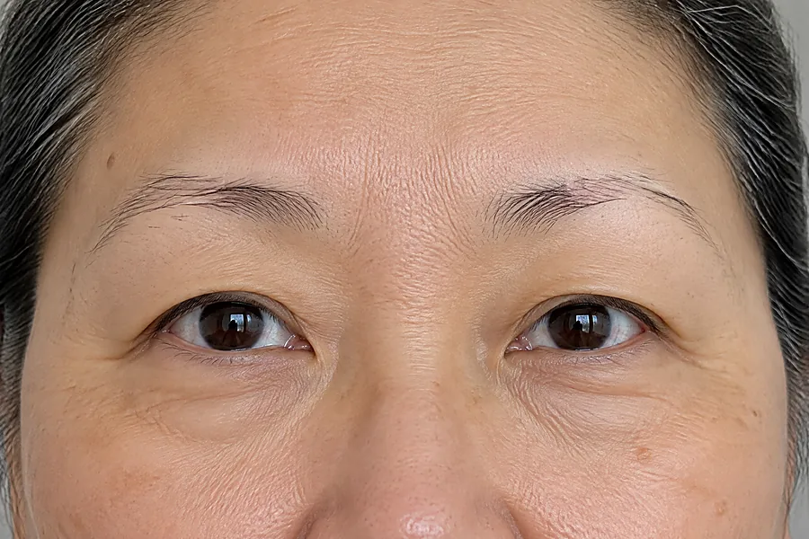 Henna brows: voor de behandeling (voorbeeldbeeld)